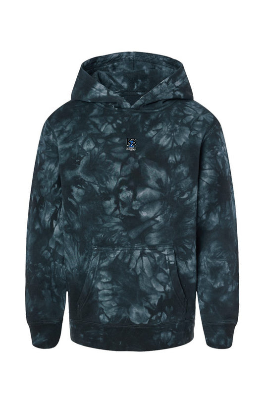 Youth Black Tie Dye Hoodie KZ3 Blue