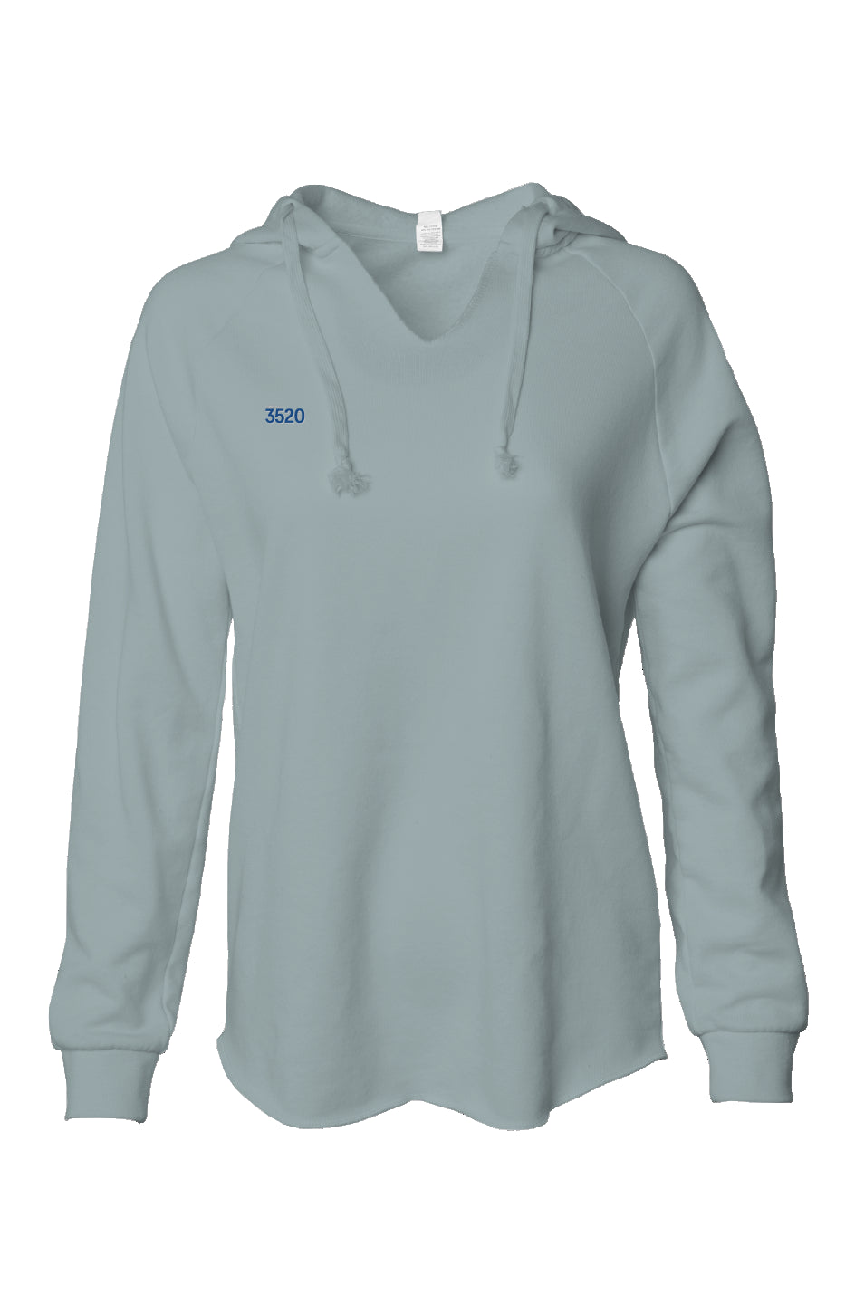  Zion 3520Blue Womens Lightweight  Wash Hooded Sweatshirt