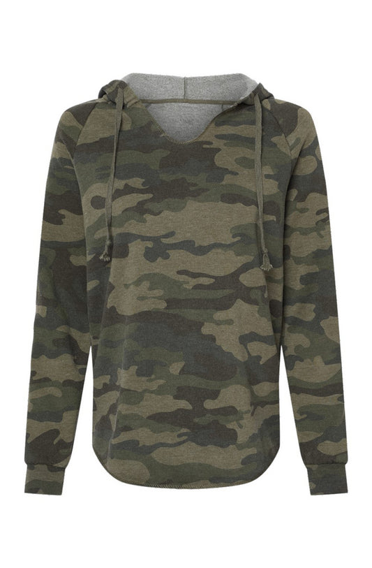 Kristian 3 Womens Lightweight Camo Hooded Sweatshi